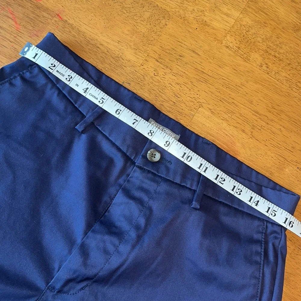 Falls Creek Mens 32x30 Navy Flat Front Dress Pants